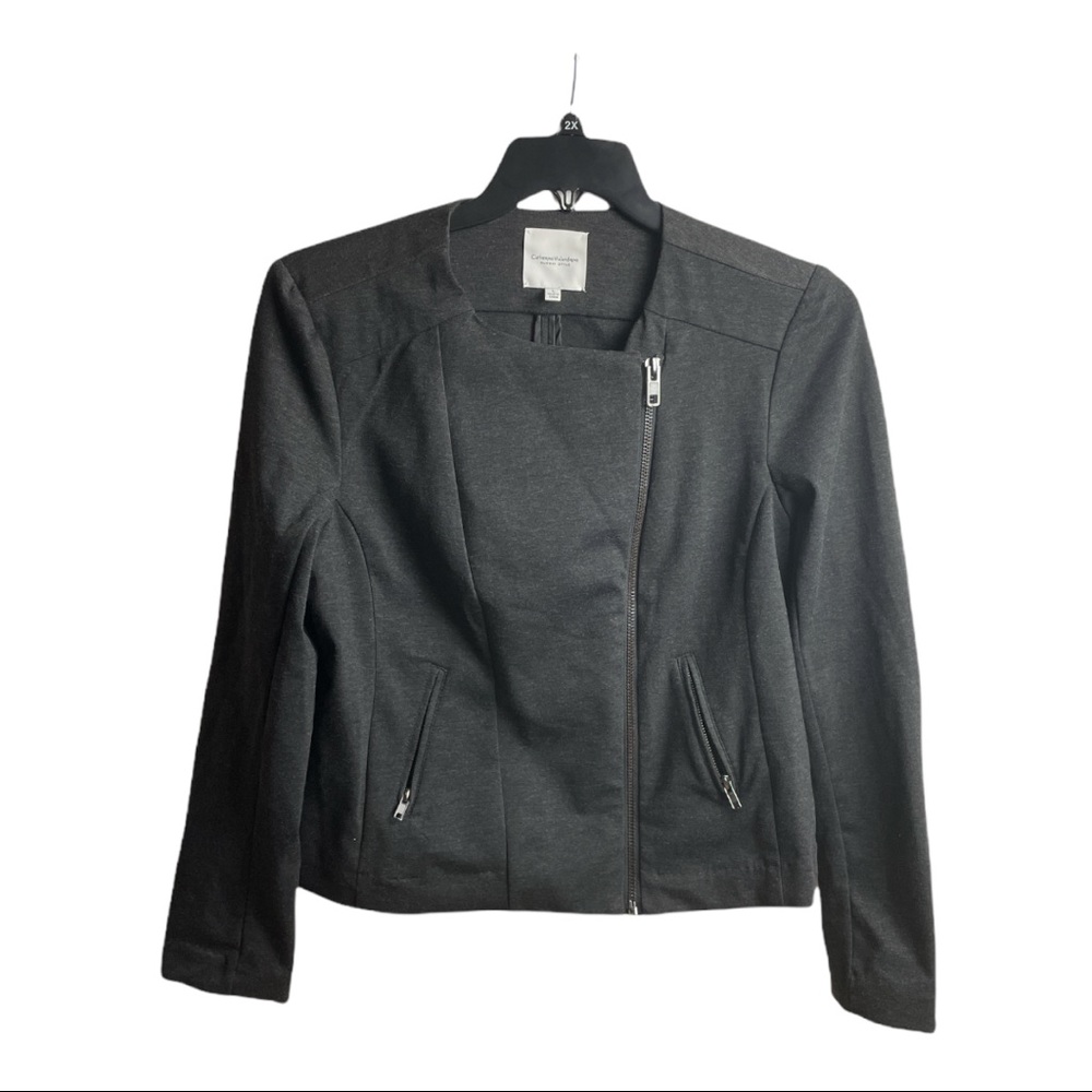 Catherine Melandrino Asymmetrical Moto Jacket Sz L